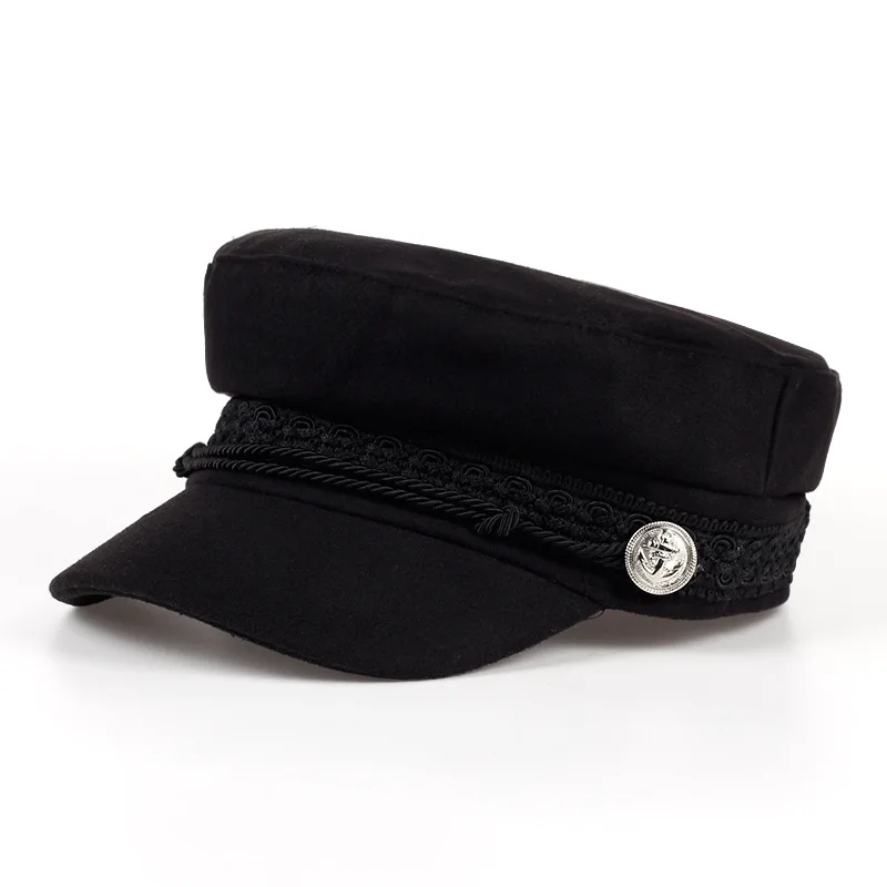

Winter Lace Military Hat Flat Top Trucker Baseball Hats For Women and Men Unisex Octagonal Caps