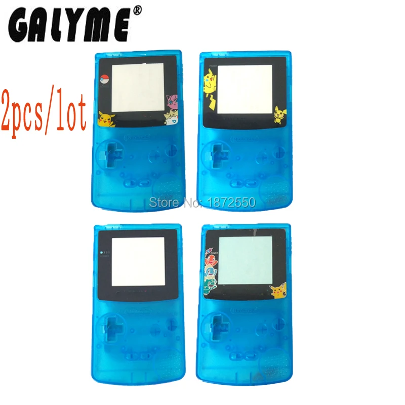 2PCS/LOT Clear Blue Color Plastic Case Cover For GameboyColor GBO DMG