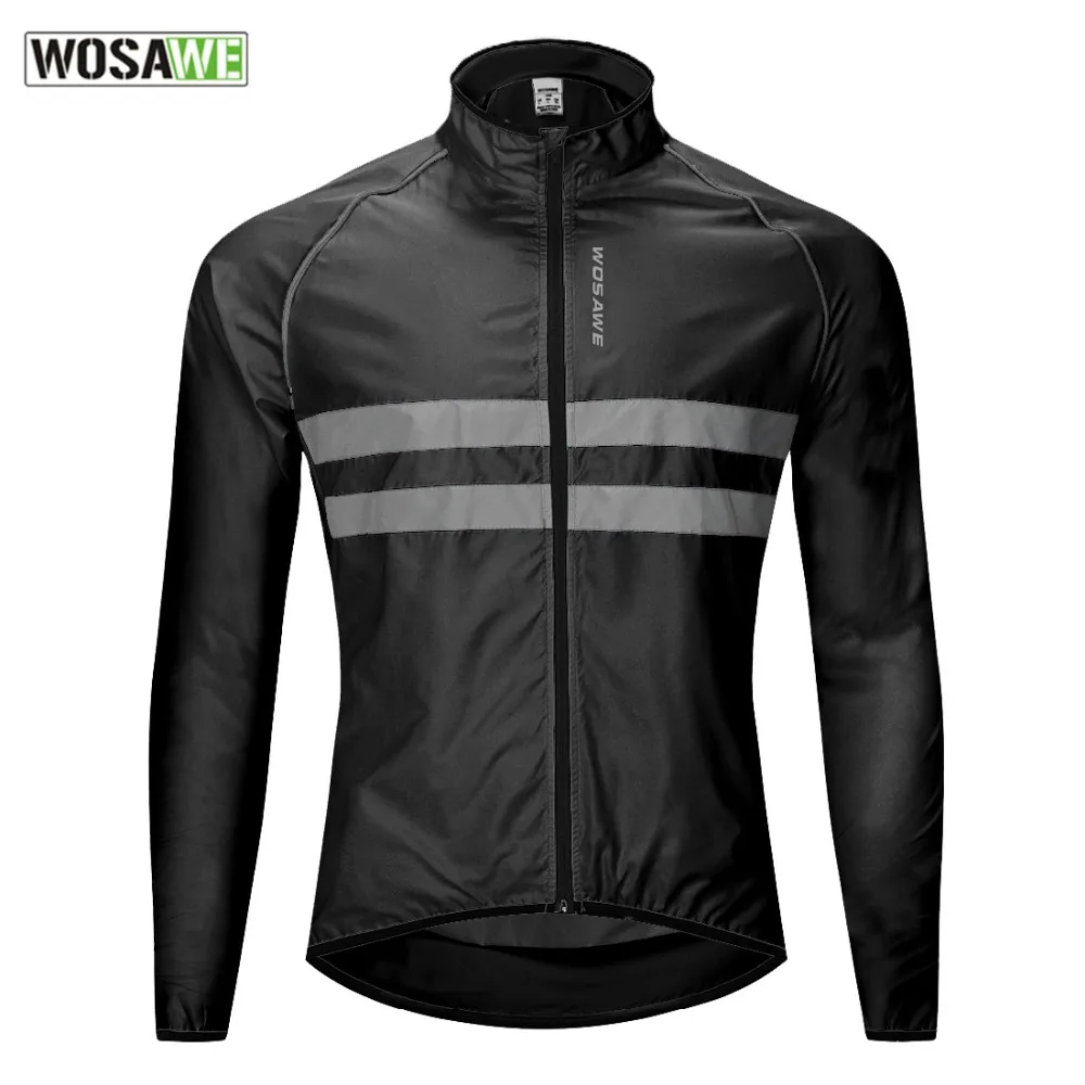 

WOSAWE Reflective Cycling Men Women Windbreaker Waterproof Ultralight Safe Bicycle Jersey Jacket Raincoat MTB Road Bike Clothing