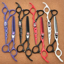 6.0 inch 17.5cm Japan Kasho 440C Professional Human Hair Scissors Hairdressing Scissors Cutting Shears Thinning Scissors H1019