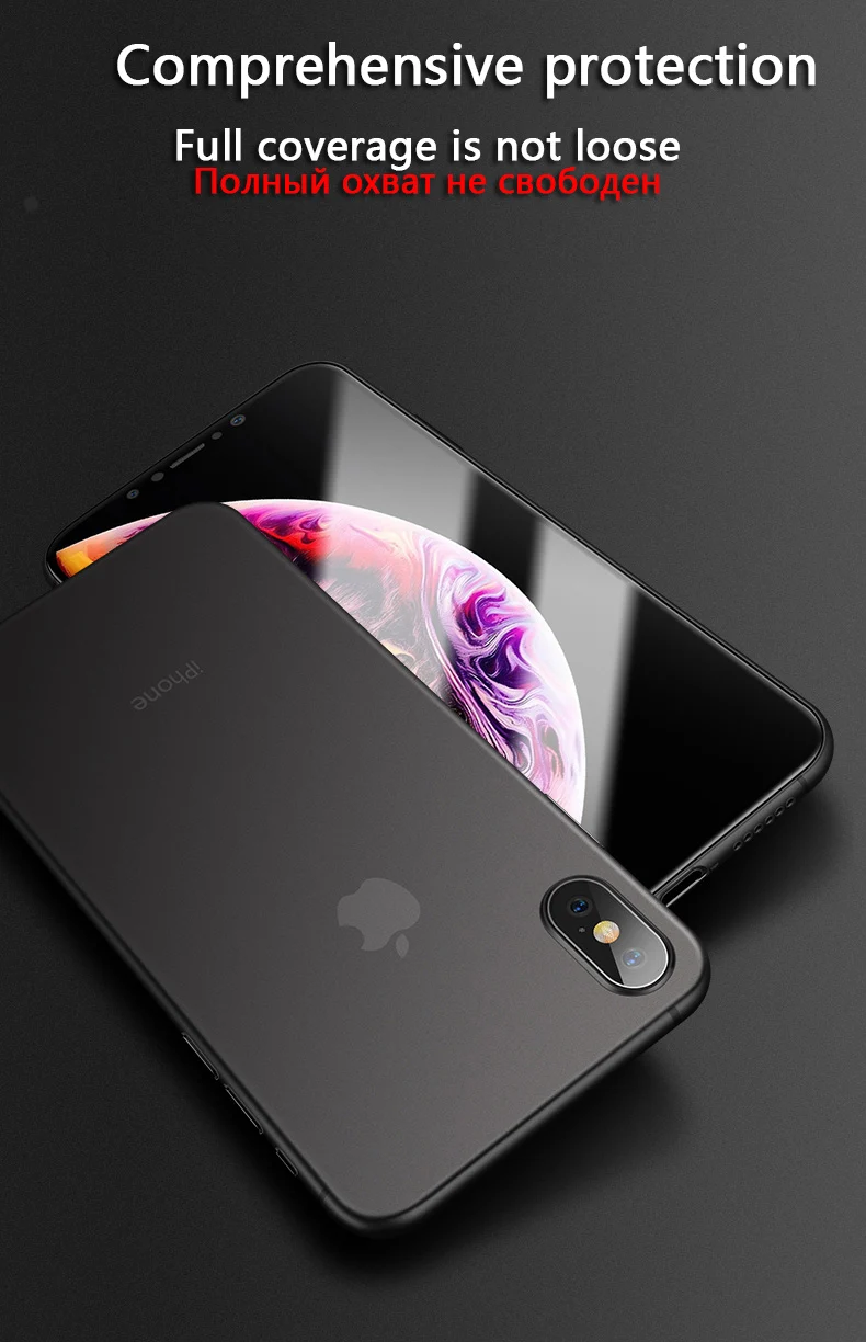 0,26 мм ультра тонкий PP противоударный чехол для iphone 7 8 6 6S PLus X XS XR Max чехол для телефона для iphone X XR XS Max Жесткий PC матовый чехол