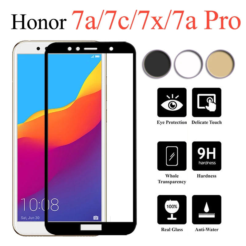 

on for huawei honor 7 a pro protective glass safety 7x 7c x7 c7 a7 7a screenprotector tempered hono honer 9h 7 x c covers film