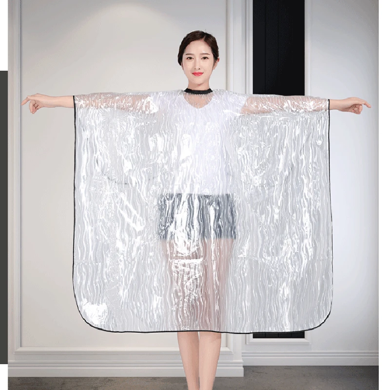 

Transparent Water Wave Hairdressing Cape Hair Oil Treatment Hair Dyeing Coloring Waterproof Apron Gowm Salon Barber Wrap UN957