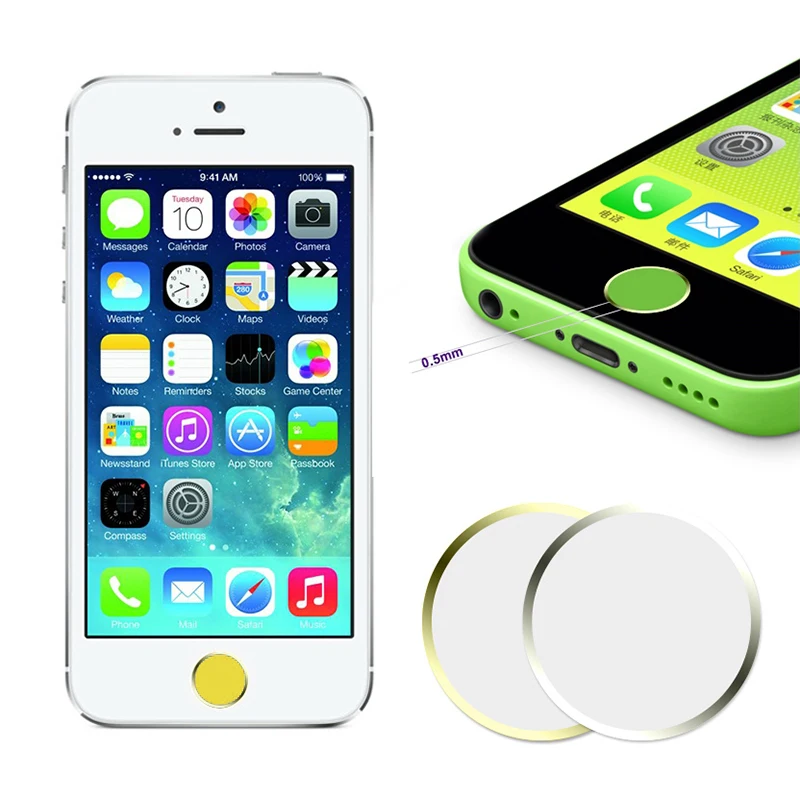 Home Button Stickers for Apple iPhone 5S 5C 4 4S New iPad Mini 2 3 Free