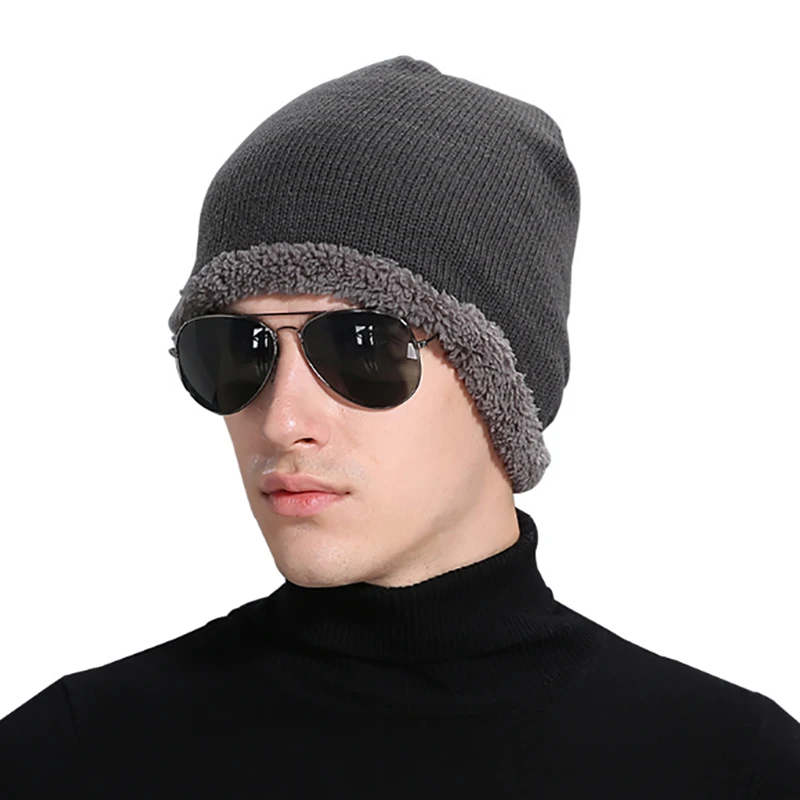 Winter high quality men fashion wool hat outdoor warm knitted hat