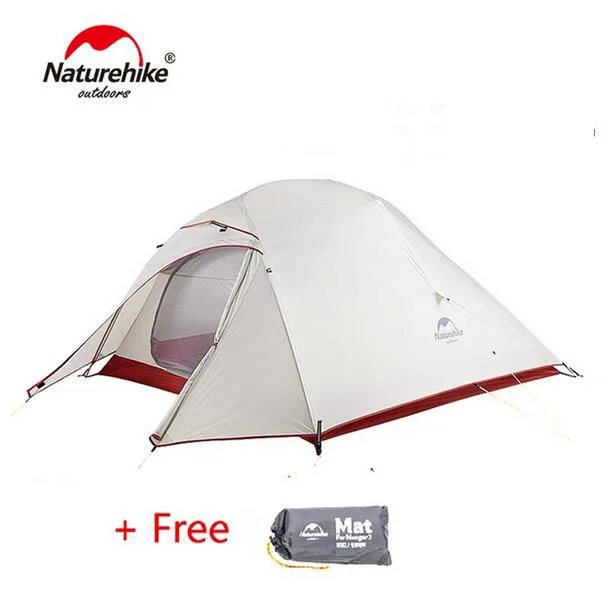 

Naturehike Updated Cloud Up Series Ultralight Hiking Tent Waterproof 20D/210T Fabric With Free Mat For 1 2 3 Person