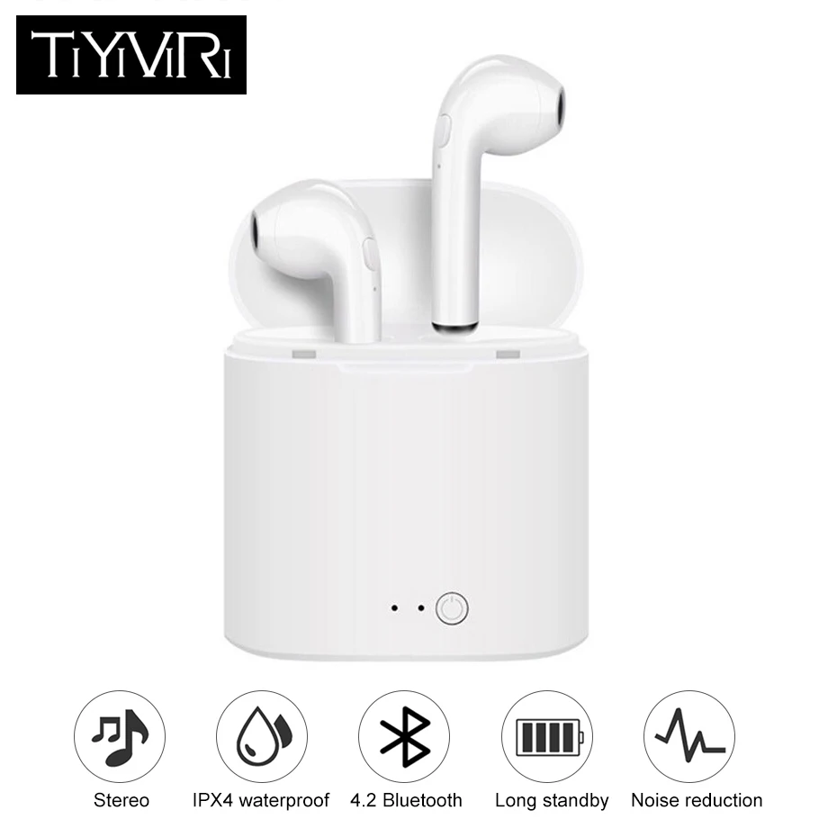 

Bluetooth Earphone Wireless Headphones Sports Sweatproof Headset Earpieces i7s Tws Earbud with Mic for Samsung Xiaomi Huawei