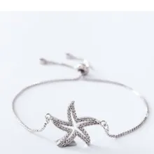 Золотая, серебряная цепочка микро pave cz веревка кубического циркония отрегулированный Плетеный браслет браслеты Морская звезда yj234 талисманы для женщин