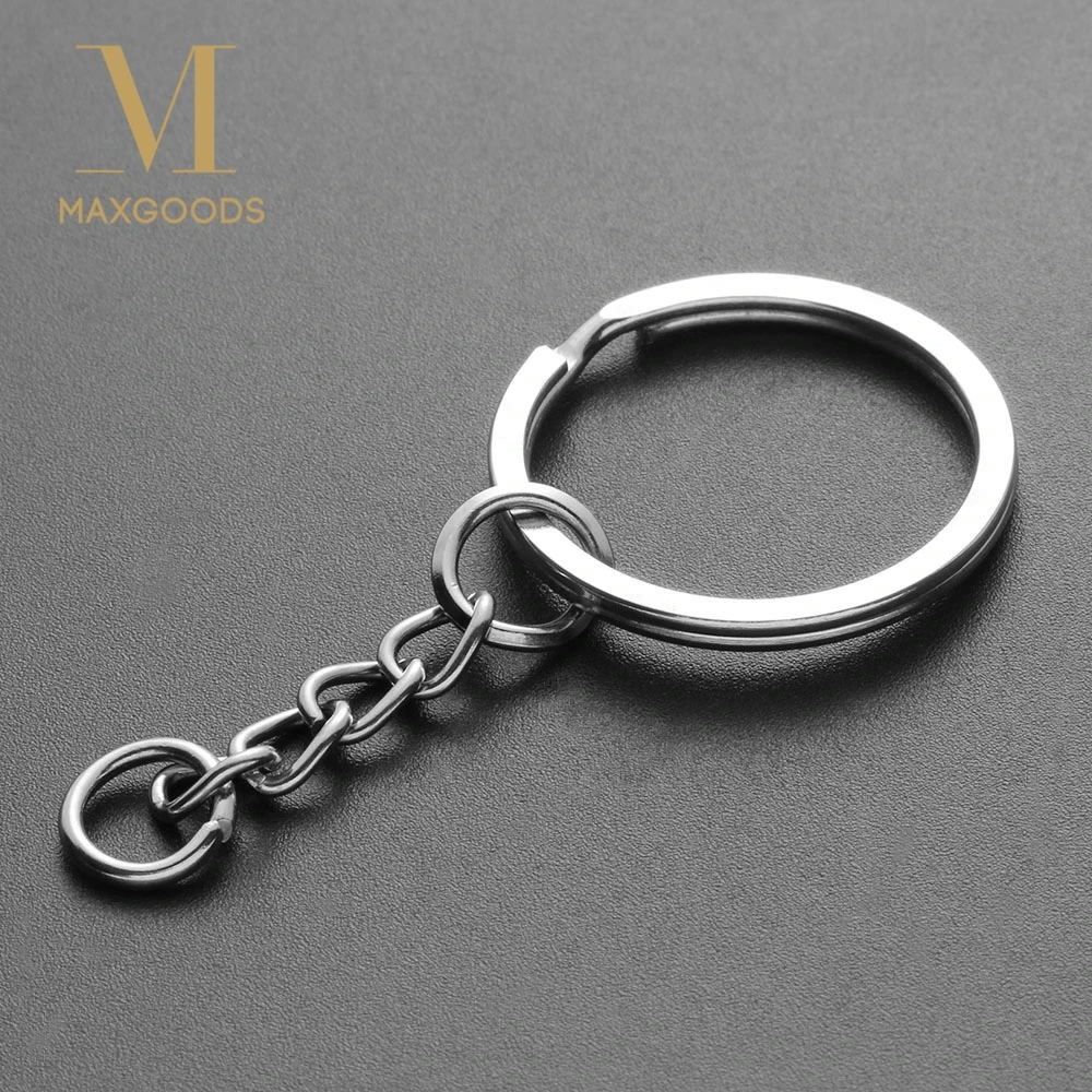 

10pcs 25mm DIY Key Chains Polished Silver Color Keyring Keychain Short Chain Split Ring Key Rings Accessories
