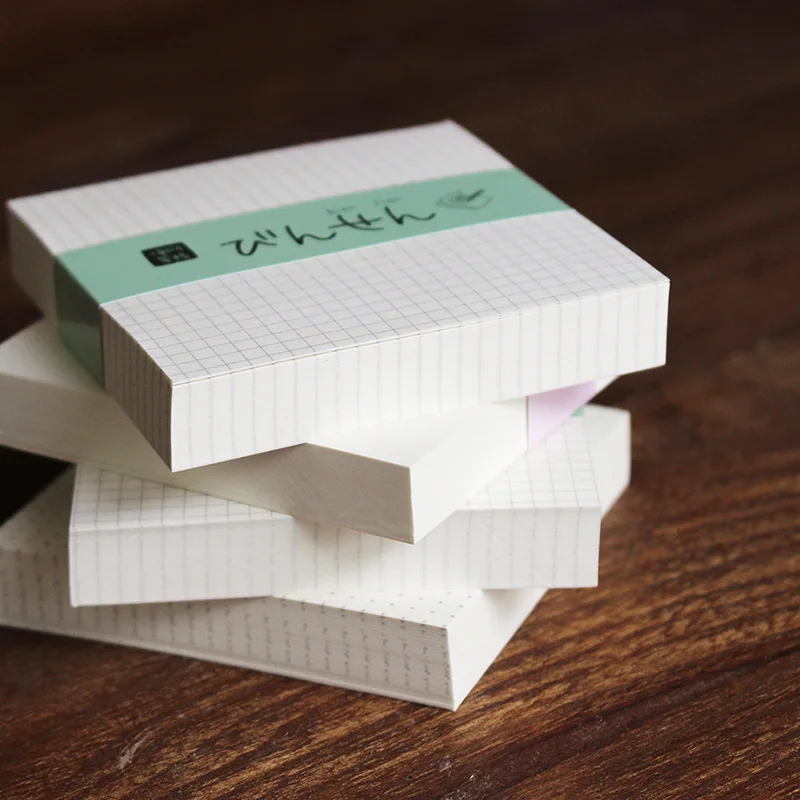 

2PCS 200Sheets Office stationery paper square solid color paper bookmark simple message memo paper can tear off the note paper