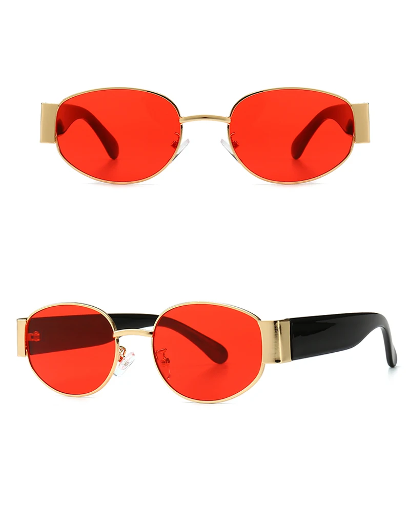 Peekaboo женские Овальные Солнцезащитные очки Мужские стимпанк золотые красные зеленые женские ретро очки металлическая оправа летние модные аксессуары