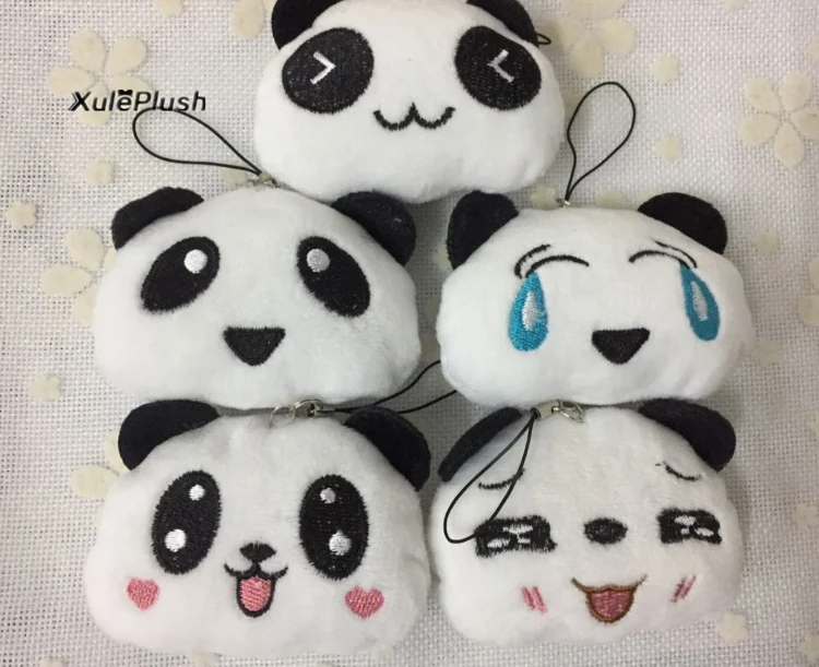 

ALL 5Faces, Kawaii NEW 5CM approx. small Panda Plush Stuffed Toys - cute Pendant little panda plush toys dolls