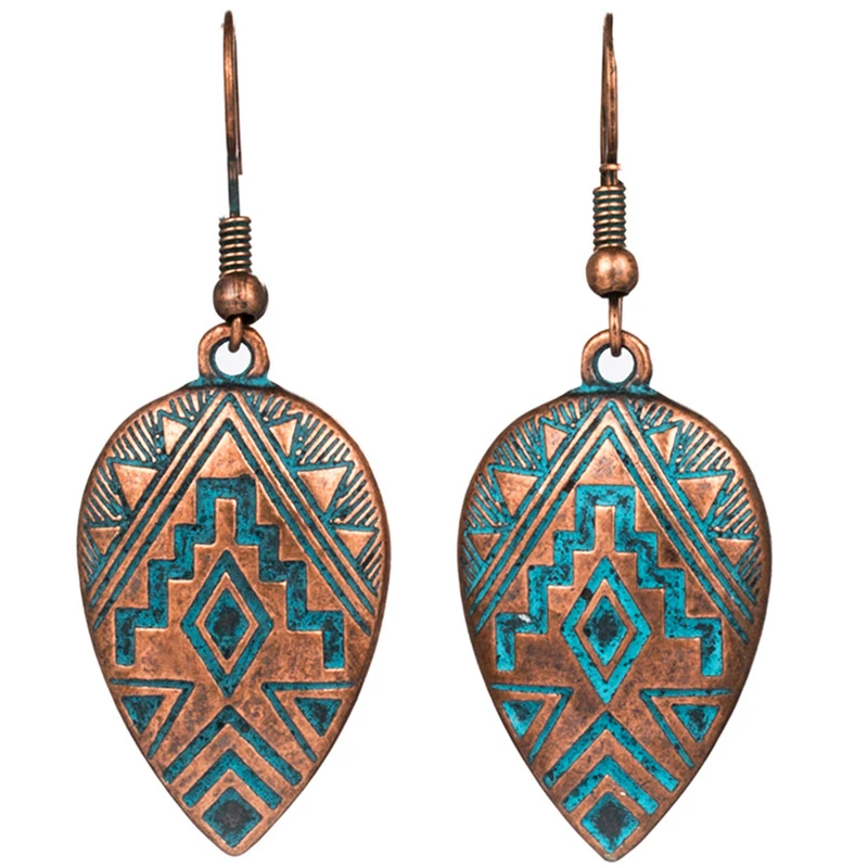 

2018 Retro water drop indian earrings jewelry Vintage ethnic boho geometric hanging earrings for women earings earing brincos