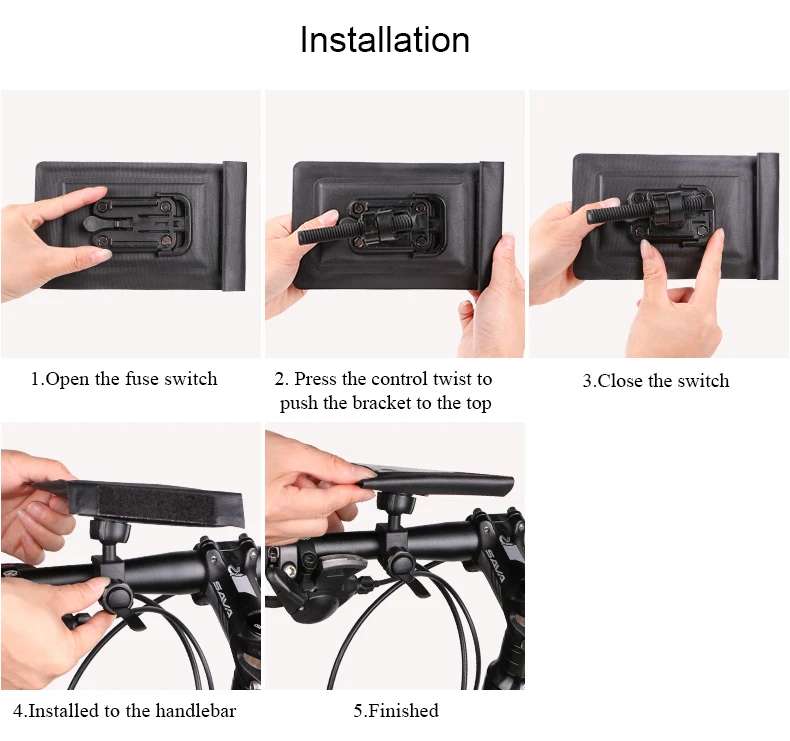 Best 2017 New Universal 360 Rotataing Waterproof Phone Case Quick Release Bicycle Phone Bag TPU Touch Screen Cycling Phone Clip 14