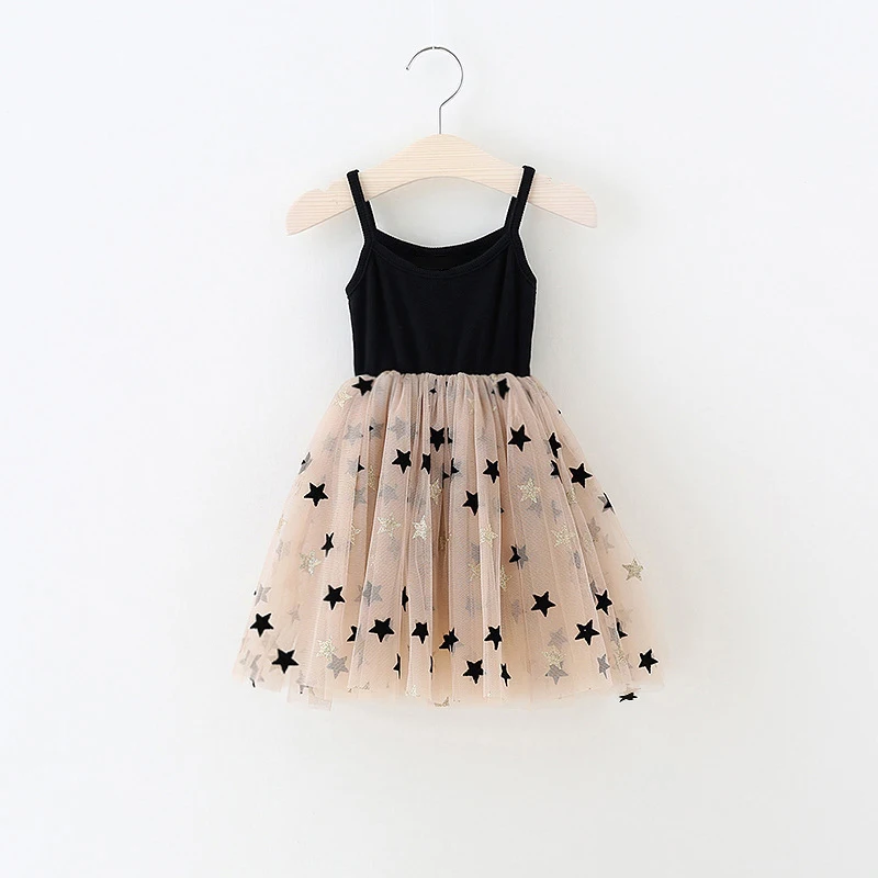 

2019 Children's Clothing Summer Girl Cute Mesh Sling Princess Dress Girl Casual Cute Baby Star Dress Baby Girl Party Children