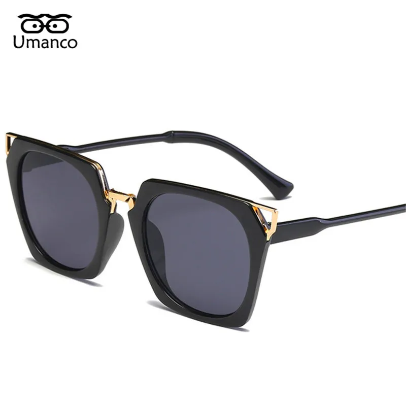 Umanco Новый Square Cat Eye Sunglasses Для женщин Для мужчин Винтаж мода металлический каркас очки солнцезащитные Ослепительная Цвета оттенки зеркало