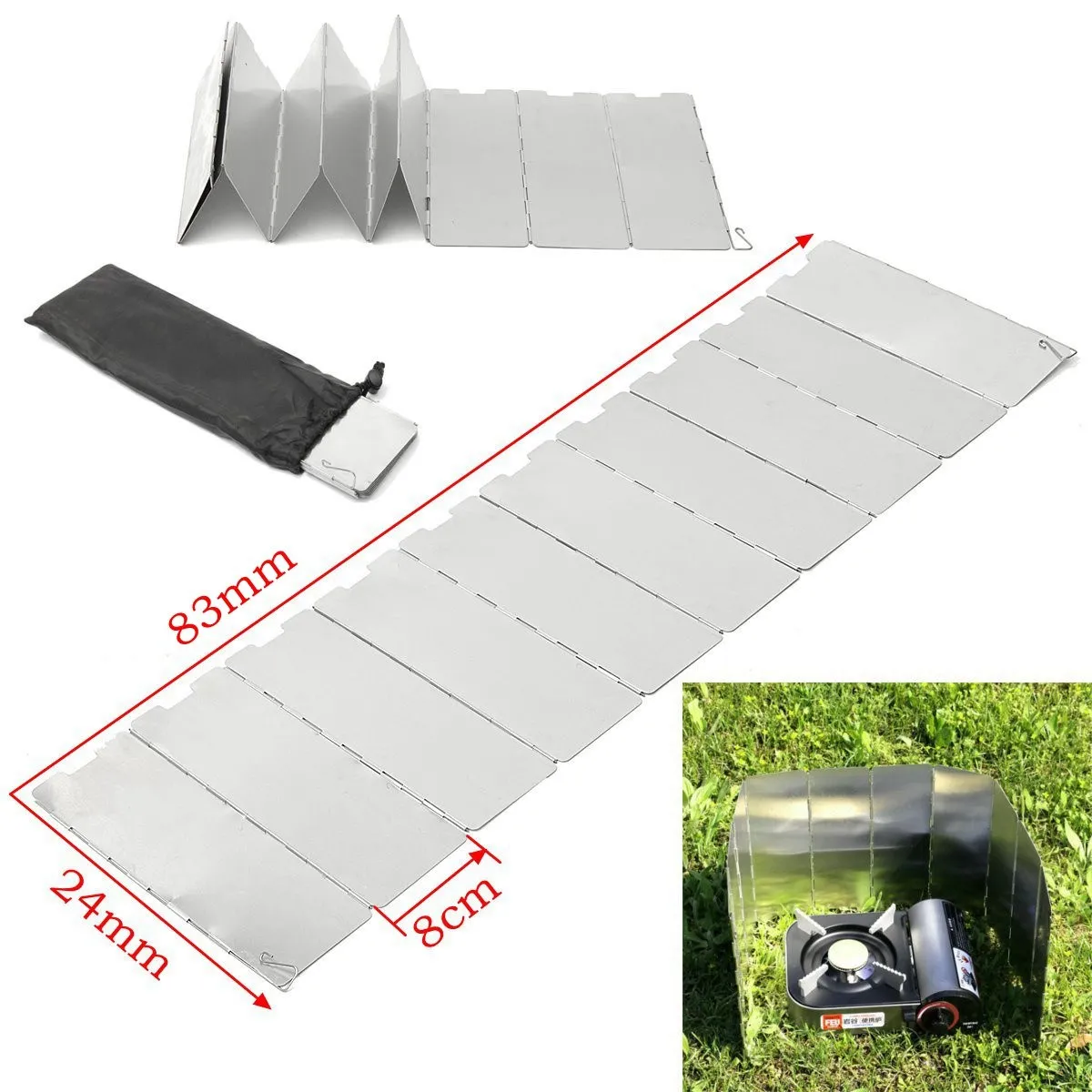 

10 Plates Foldable Camping Cooking Gas Stove Wind Shield Screen Outdoor Aluminum