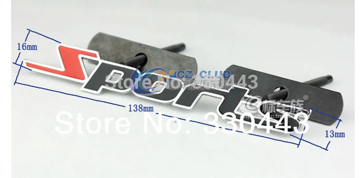 10 Pieces Excellent 3D Metal Grill Front Grille Emblem car Badge SPORTS