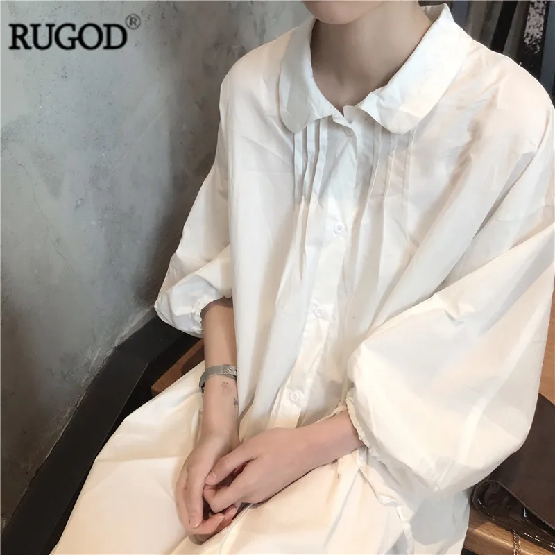 RUGOD 2018 корейский стиль объемным шнурком летучая мышь с длинным рукавом платье