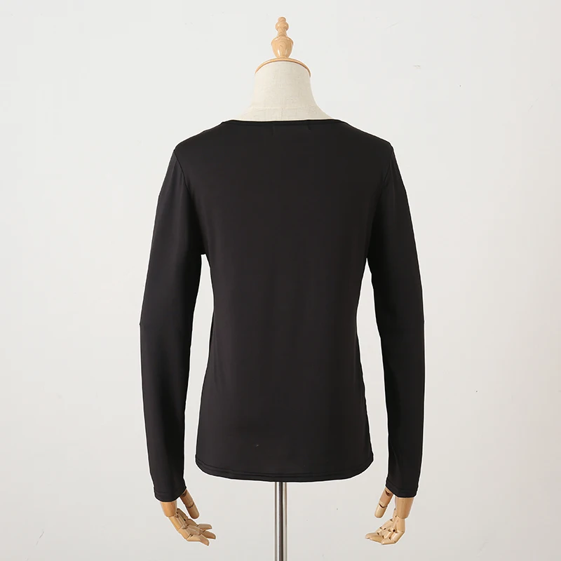 Женская офисная блуза, Сексуальная футболка с v-образным вырезом и блестками, женские облегающие Топы с длинным рукавом, Базовая футболка размера плюс S-5xl SJ1709X
