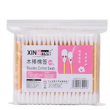 Бытовая многофункциональная двойная головка одноразовая для чистки ушей хлопковая палочка для удаления макияжа очищающий ватный тампон