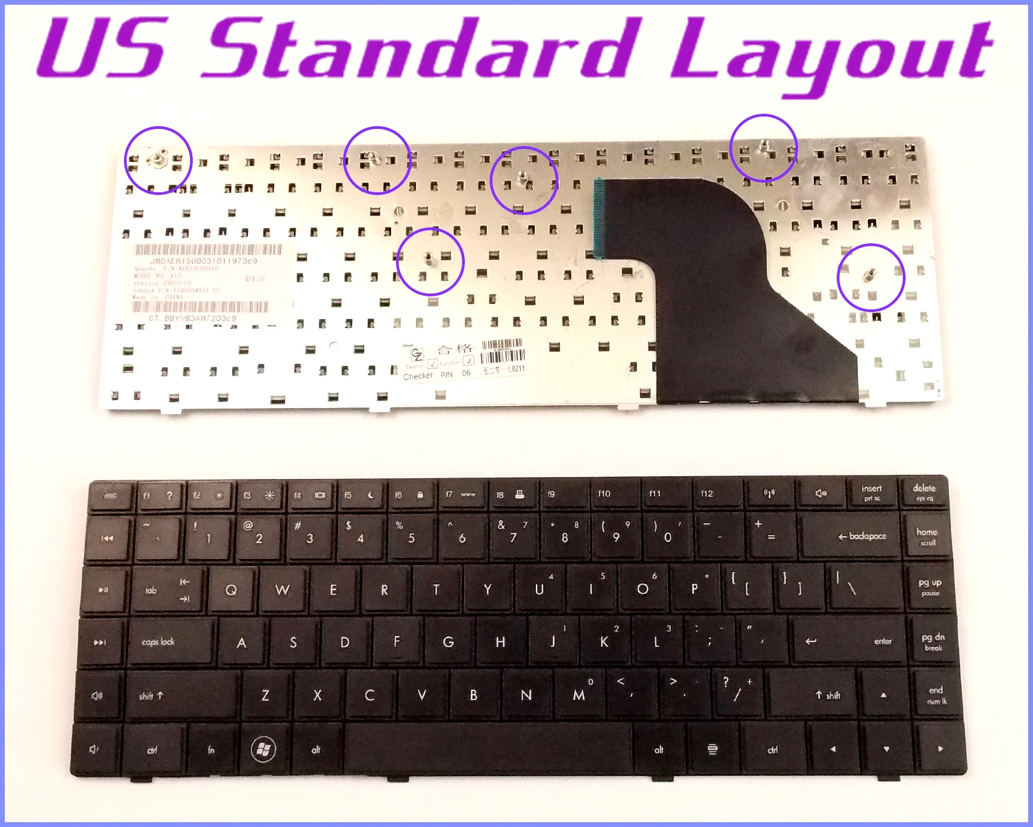 

New US Layout Keyboard for HP/Compaq CQ620 CQ621 CQ625 620 621 625 605814-B31 15.6''Laptop/Notebook