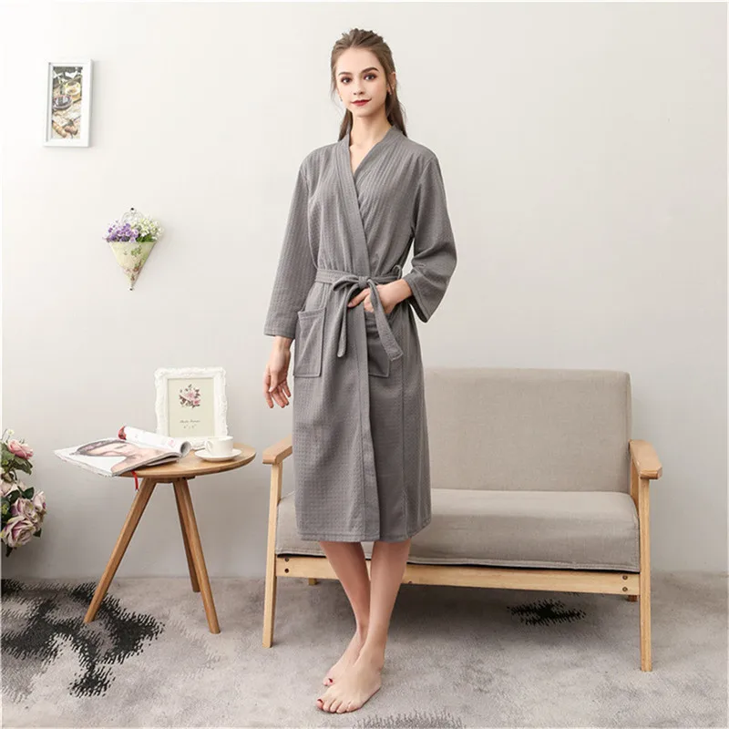 Sommer Liebhaber Saugen Wasser Kimono Bademantel Sexy Waffel Bademantel frauen bademantel Herren Dressing Kleider Männlichen Salon Roben