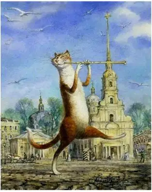 Abstract Animals Cat Art Print Silk Poste Wall 12x18' 24x36' 24x48' | Дом и сад