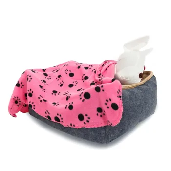 

60*70cm Pet Dog Cat Blanket Soft Towel Paw Print Mat For Large Dog Puppy Bed Quilt Bath Towel Pet Car Cushion