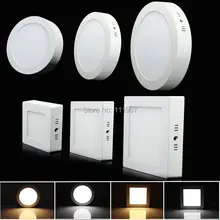 Free Shipping! Surface Mounted LED Ceiling Panel Light Round Square Warm/Cold Lamp For Foyer Kitchen 9W 15W 25W Dimmable