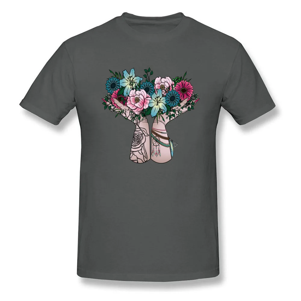 Discount Mens T-shirts Bohemian Bouquet Print Tops Shirt All Cotton Short Sleeve Casual T Shirts Round Collar Drop Shipping Bohemian Bouquet carbon
