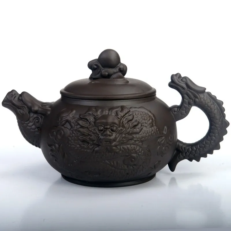 Подлинный исинский чайник 360 мл Дракон емкость фиолетовый глина чайный набор чайник кунг-фу Чайник Китайский чайный церемония