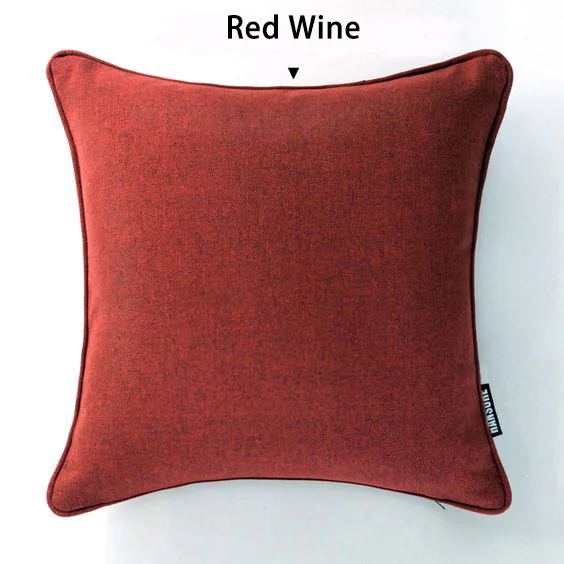 Дизайн; чехол для подушки в скандинавском стиле, однотонный чехол для подушки, чехол для дивана, стула, домашний декор, без набивки - Цвет: Wine Red