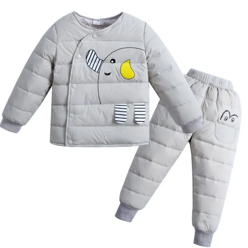 

BibiCola New 2018 Children Clothing Set Girls Clothes winter Down Warm Jacket+Trousers Waterproof Snowsuit Warm kids Clothes