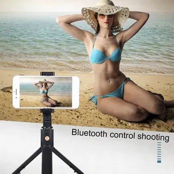 

3 IN 1 Wireless Bluetooth Selfie Stick For iPhone Samsung 720 Rotating tripod Selfie Sticks HD Mirror Monopod Handheld Portable