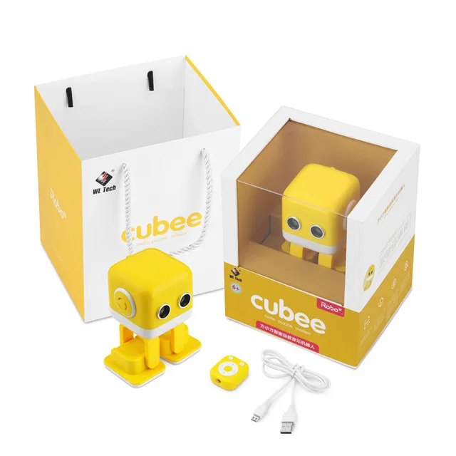 WLtoys Cubee F9 RC робот танцы робот интеллектуальное Программирование приложение управление Дистанционное управление RC игрушки для детей подарок - Цвет: Цвет: желтый