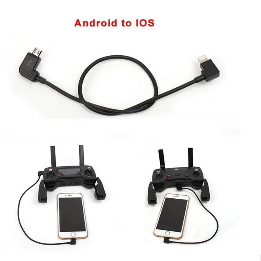 Sunnylife Spark DJI Mavic Air Mavic Pro Remote Control Data Cable Tablet Phone Converting Line Connector Android to IOS Type-C-5