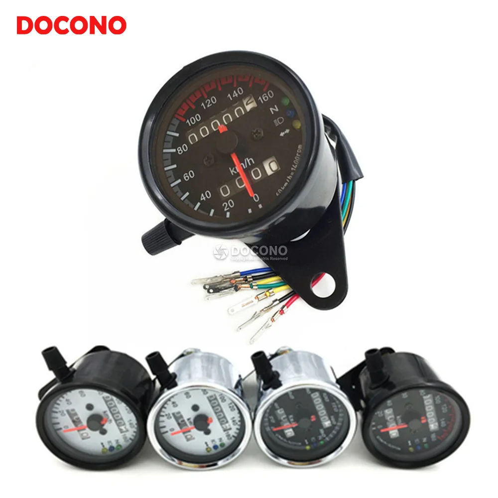 

Universal Motorcycle Speedometer Odometer 12V Motorcycle Dual Speed Meter with LED Indicator Speedometer Motorcycle