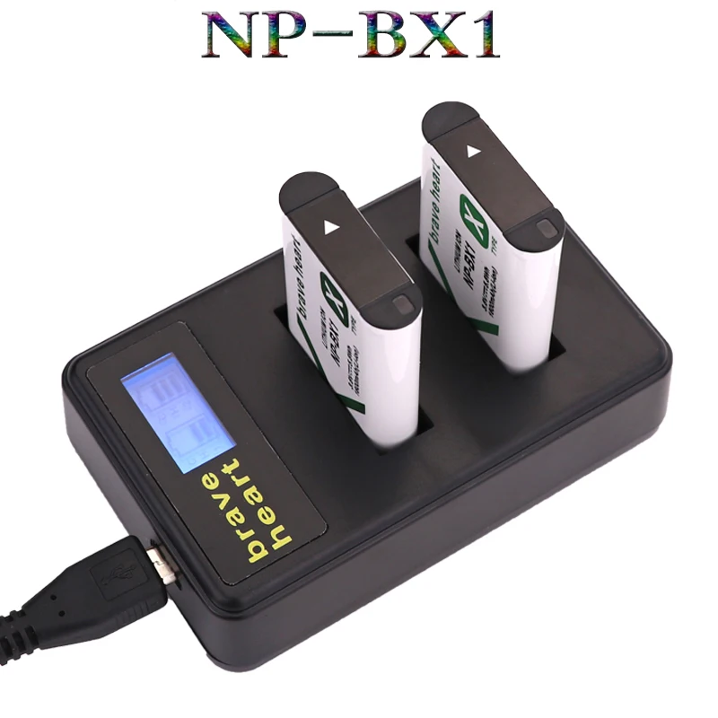 2x NPBX1 акумуляторная батарея 1600 мА/ч, NP-BX1 np bx1 батарея+ ЖК-дисплей зарядное устройство для sony HDR-AS100v AS30 AS15 DSC-RX100 HX400 WX350