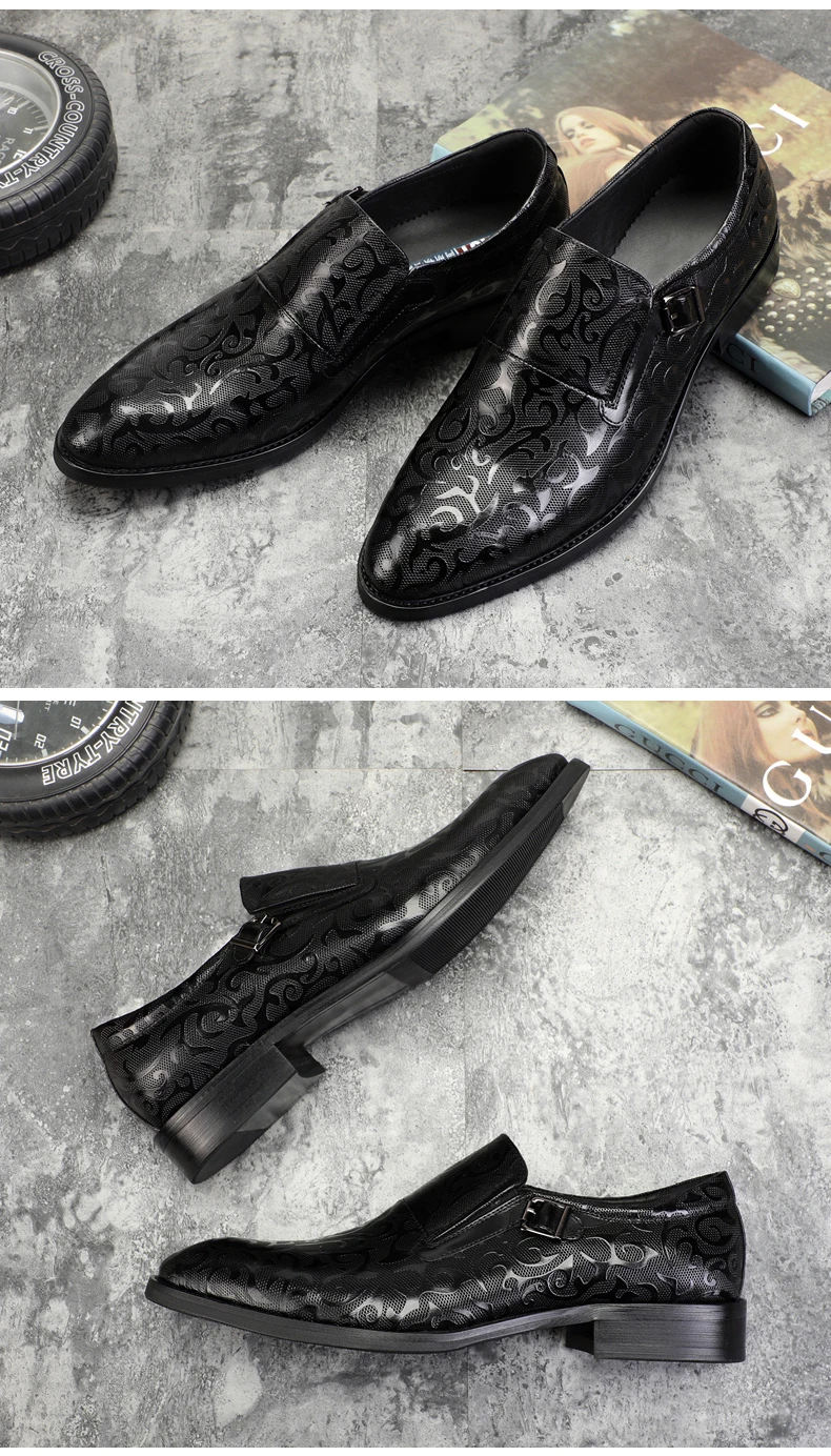 Men's Leather Casual Shoes' Black Leather Shoes Men Business Formal Shoe Slip-on Men Loafers Luxury Brand Flats Shoes Plus Size (5)
