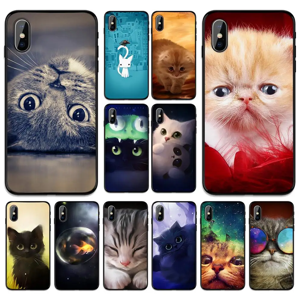 Cute dream cat goldfish Soft TPU Case Cover for Apple iPhone 6 6S 7 8 Plus 5 5S SE X XS MAX XR Silicone Cases | Мобильные телефоны