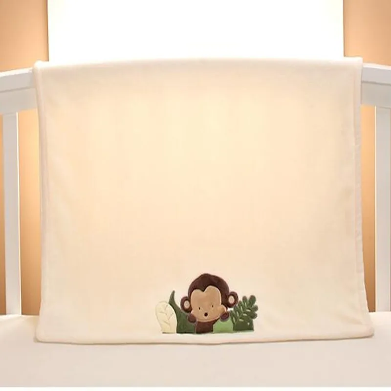 Cute Monkey Baby Blanket 120*80cm Soft Coral Fleece Baby Care Products