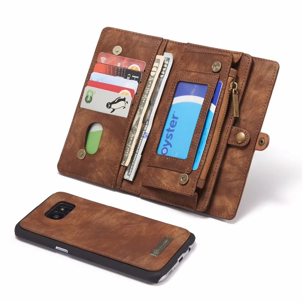 imágenes para CASEME Para Samsung Galaxy S7 Borde G935 Funda Cartera de Cuero Partido Bolso de la cremallera Multi Slot Case para Galaxy S7 Borde Imán de Nuevo cubierta imágenes para CASEME Para Samsung Galaxy S7 Borde G935 Funda Cartera de Cuero Partido Bolso de la cremallera Multi Slot Case para Galaxy S7 Borde Imán de Nuevo cubierta