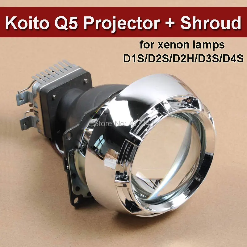 

3 Inches Car Styling HID Bi-xenon Projector Lens Koito Q5 + Mini Projector Lens Cover Car Headlight D1S D2S D2H D3S D4S