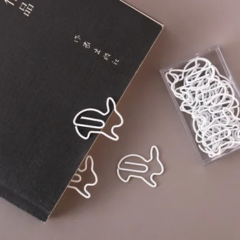 

White Rabbit Shaped paper clips Bookmark Office Stationery Paper Clips Decorative Stationery Clips Kawaii Stationery Office