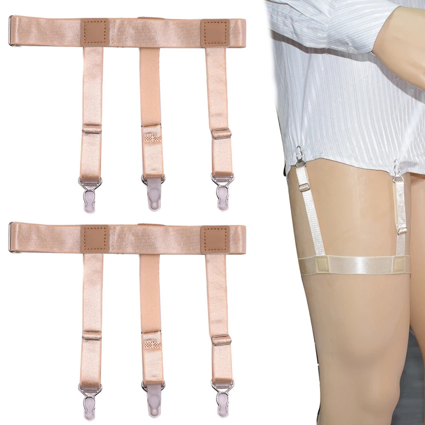Shirt Stays Holder Gentleman Leg Suspenders Man's Shirt Braces Elastic Uniform Business strap Garters 1pair MR11138