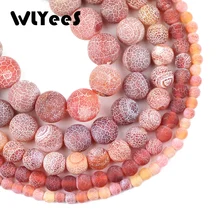 WLYeeS-Cuentas de cornalina color rojo, piedra redonda Natural, espaciador, cuentas sueltas, 6/8/10/12mm, para joyería, pulsera, fabricación de collares