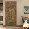 Autoadhesivo de PVC impermeable pegatina la puerta y pared 3D Retro faraón egipcio papel pintado sala de estar estudio puerta calcomanías decoración Mural 3D ► Foto 2/6