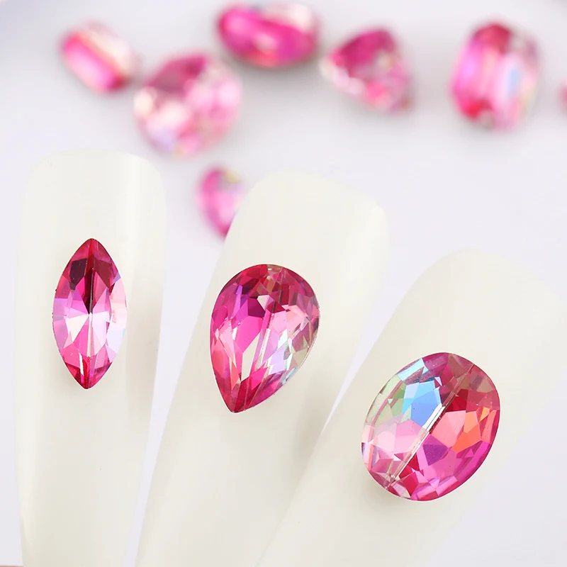 Purple Style Rhinestones Glitter Crystal Flatback Strass Glass Nail Gems  Diamond Crystals Rhinestones For Garments Decorations - AliExpress