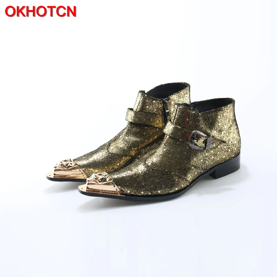 Fashion Metal Iron Pointed Toe Men Ankle Boots Spring Autumn Silk Botas Hombre Cowboy Buckle Zip Military Boots Prom Dress Shoes цена Fashion Metal Iron Pointed Toe Men Ankle Boots Spring Autumn Silk Botas Hombre Cowboy Buckle Zip Military Boots Prom Dress Shoes цены онлайн